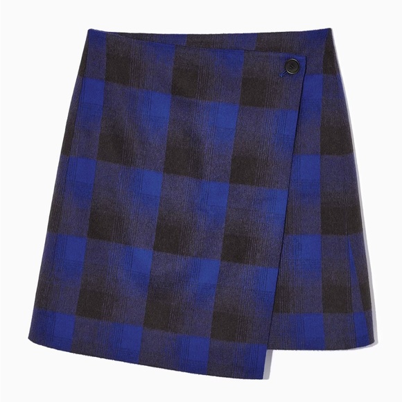 COS Dresses & Skirts - COS CHECKED WOOL-BLEND MINI WRAP SKIRT